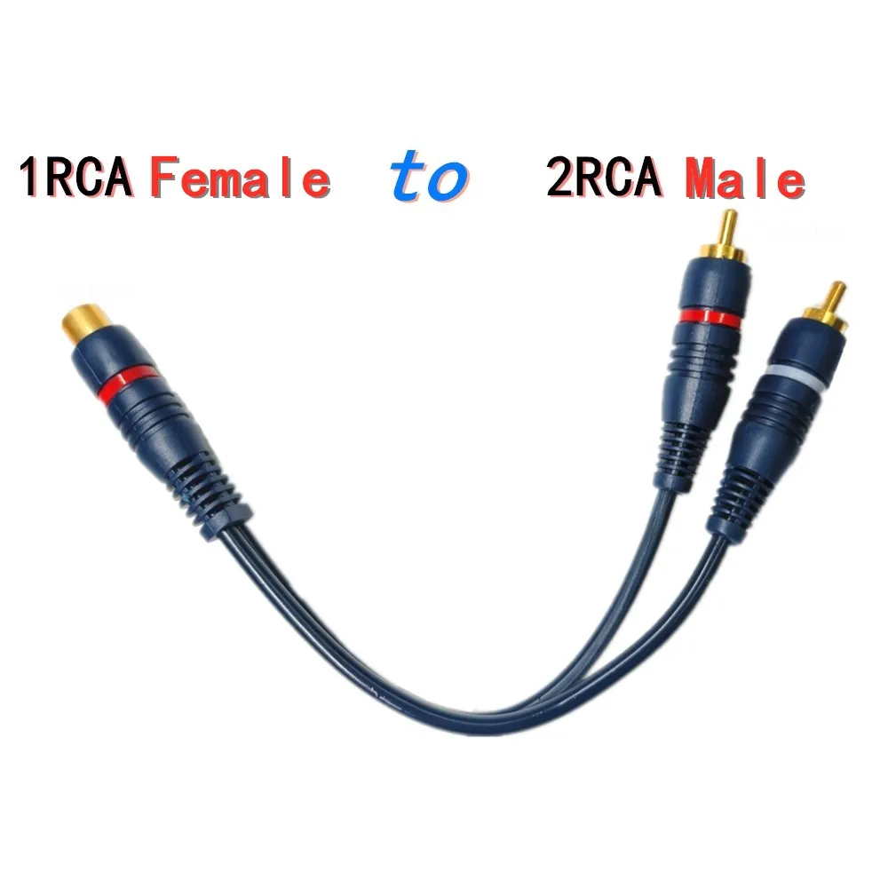 Gold-Plated RCA Audio Splitter Cable - 1 Male to 2 Female and 1 Female to 2 Male Adapter