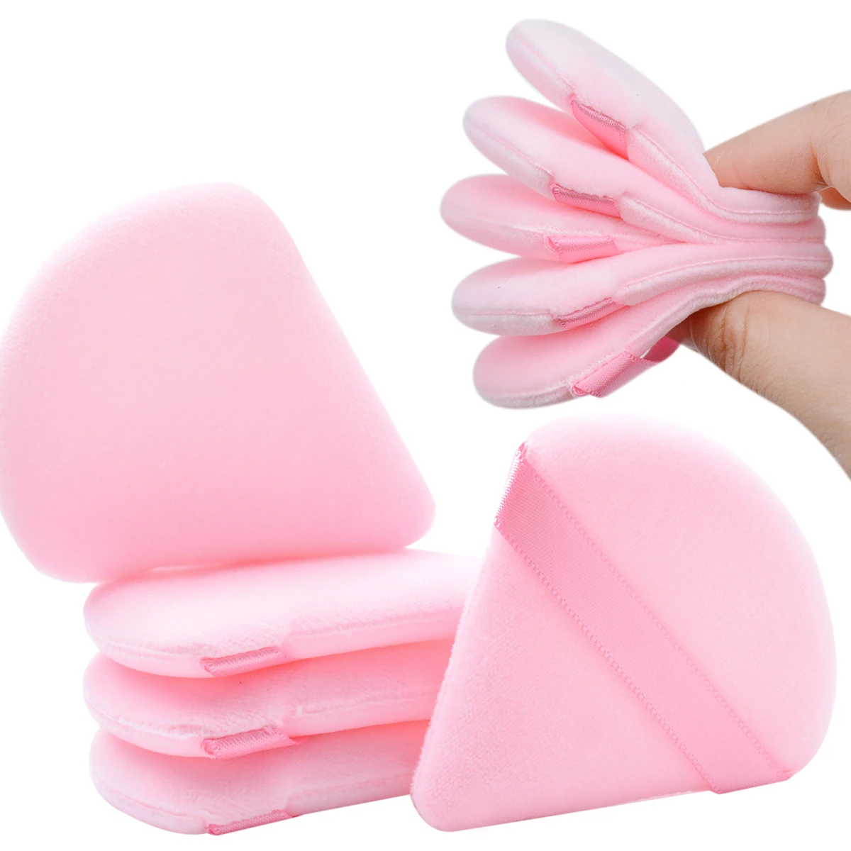 7Pcs Triangel Makeup Powder Puff Soft Velvet Cosmetic Sponges For Contouring, Eye Corners Air Cushion 2
