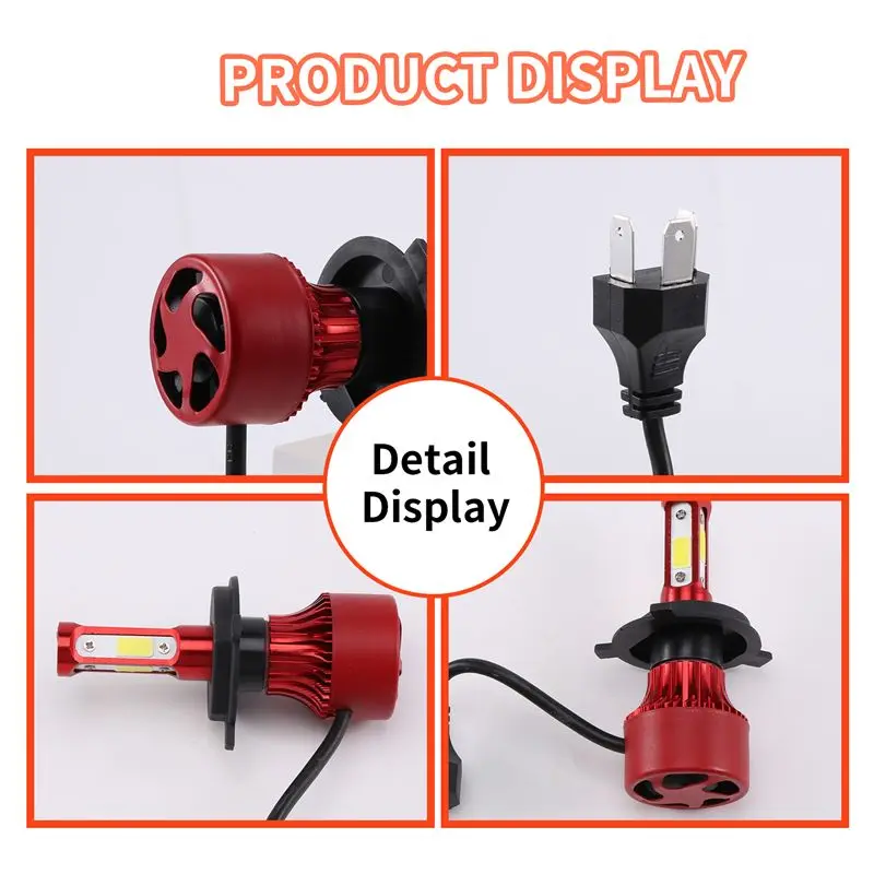Classy-H4 Hb2 9003 2200W 330000Lm 4면 LED 헤드라이트 키트 Hi/Lo 전원 전구 6000K