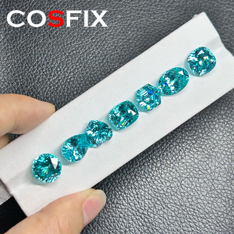 Top Quality 0.5-1.5ct Lab Grown Paraiba Gemstone Asscher Shape Loose Gemstones Paraiba For Jewelry Making with AGL Certificate