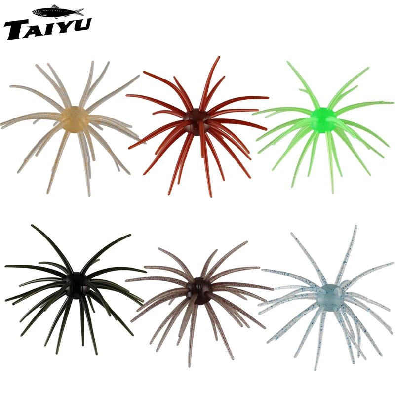TAIYU 2-Pack Floating Sea Urchin Soft Lures, Bionic Soft Baits, TPE Material Fishing Lures for Saltwater Fishing, Commercial Pon