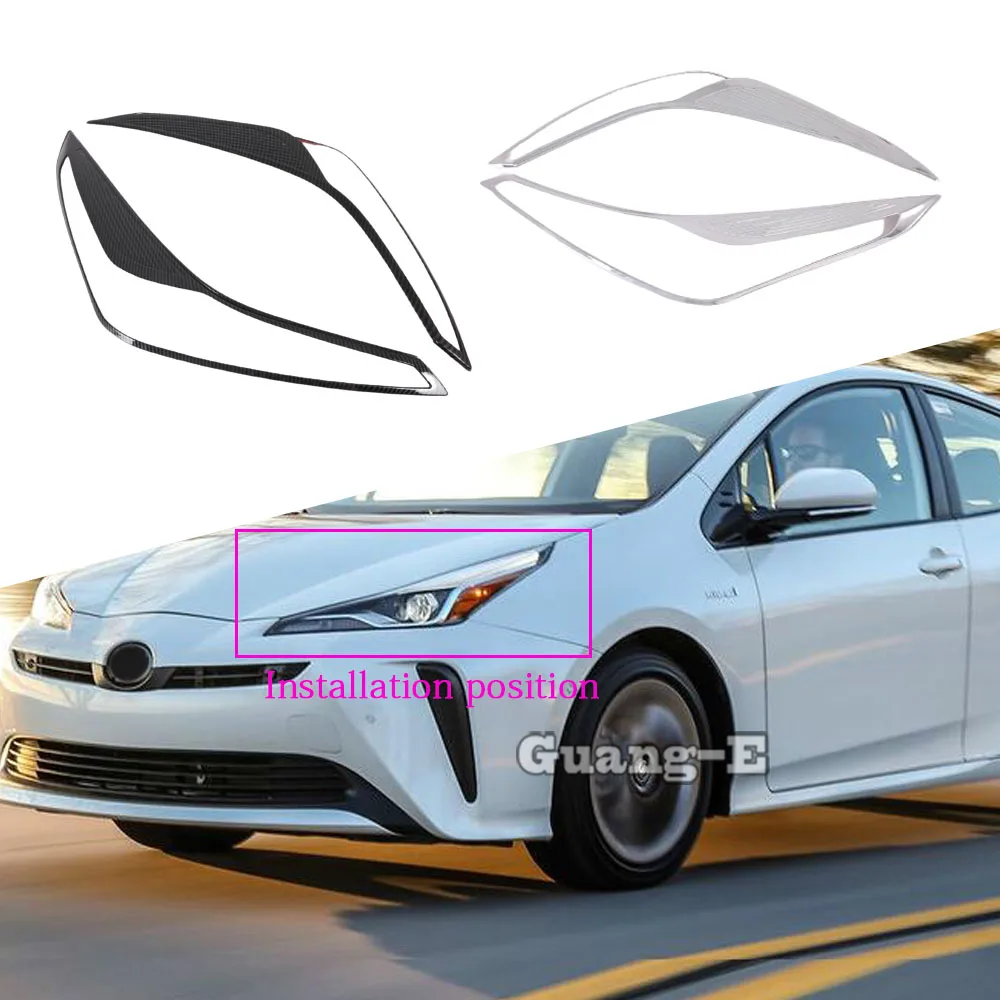 

Для Toyota Prius 2019, 2020, 2021, 2022, 2023, передняя фара для кузова автомобиля, литая рамка для бровей, палка из АБС-пластика, крышка, отделка, деталь, 2 шт.