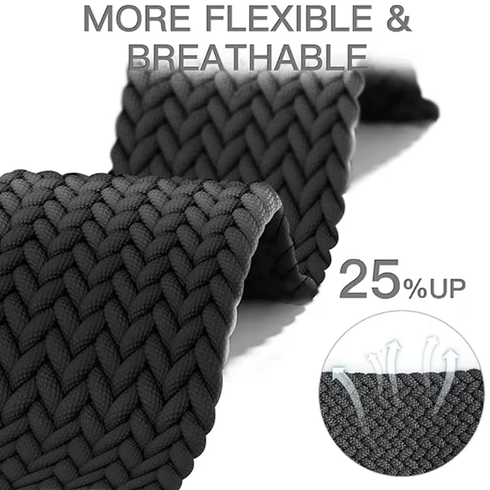 Nylon Braided Elastic Watchband - 20mm/22mm