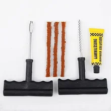 

Car Tire Repair Tool Set for Motorcycle Bike Tubeless Tyre Puncture Quick Repairing Kit with Glue 3 Pcs Rubber Stripes Tools