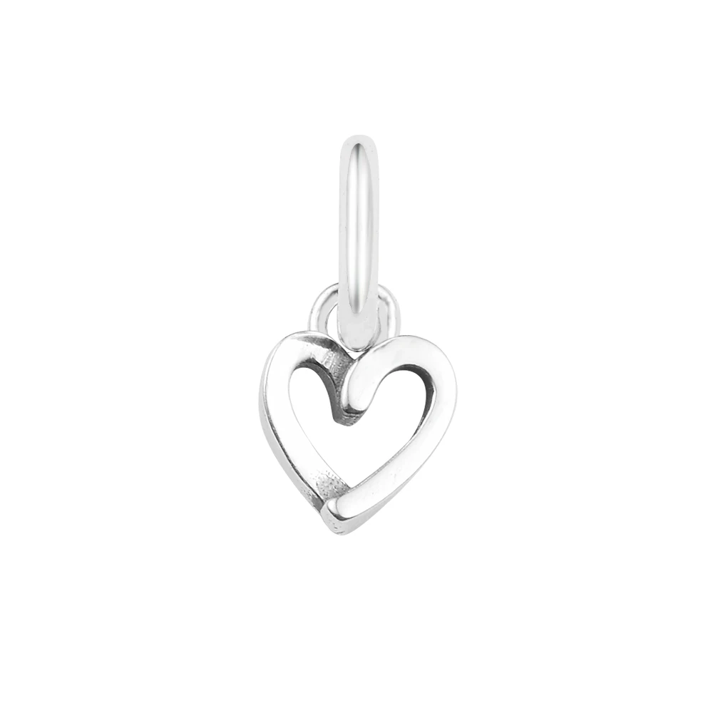 

925 Sterling Silver Accessories ME Hollow Heart Medallion Charm Wholesale Mother Kids Free Shipping Beads For Jewelry Making