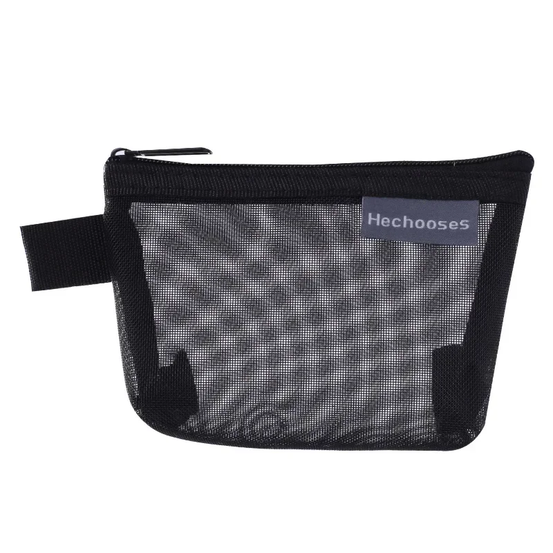 Compact Clear Nylon Mesh Cosmetic Bag - Cute Small Organizer for Makeup, Accessories, and Essentials