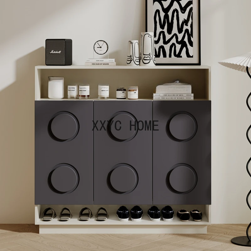 

Стеллаж для хранения обуви, простой черный шкаф для обуви, Скандинавский дизайн, домашняя мебель HD50XG