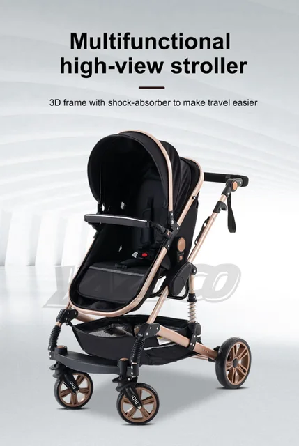 YAZOCO-cochecito de bebé 3 en 1, carrito de bebé multifuncional con marco  de aluminio portátil, paisaje alto, seguridad CE/CPC - AliExpress