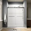 Frameless Shower Door,60" W X 74" H Double Sliding Door with 5/16" SGCC Tempered Clear Glass,Matte Black Shower Door 6