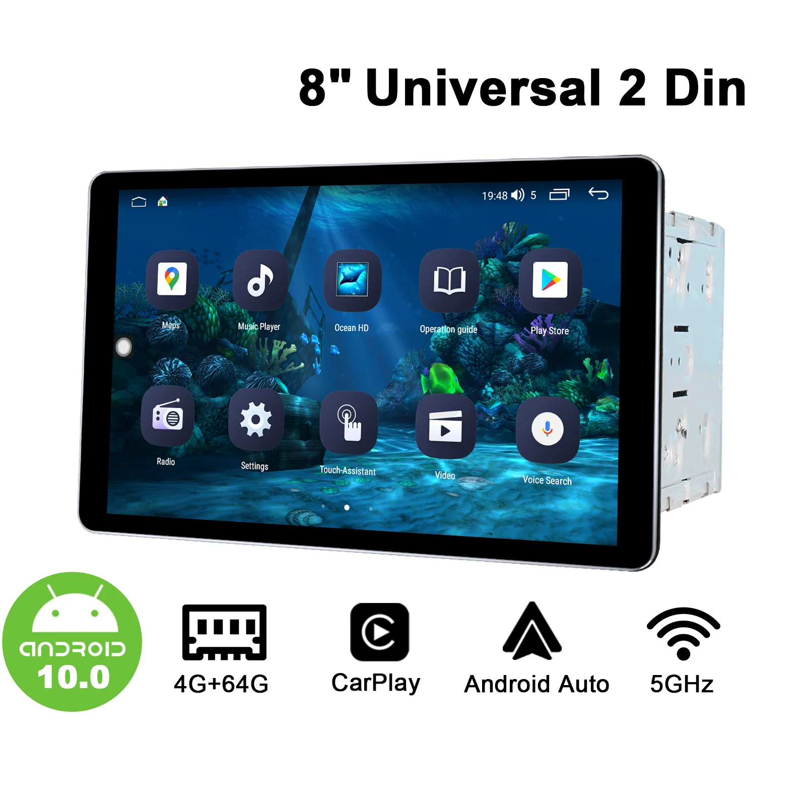 

FM Audio Stereo Android 10.0 Double Din Car Multimedia Player Universal Head Unit Support Back Up Camera Steering Wheel Control