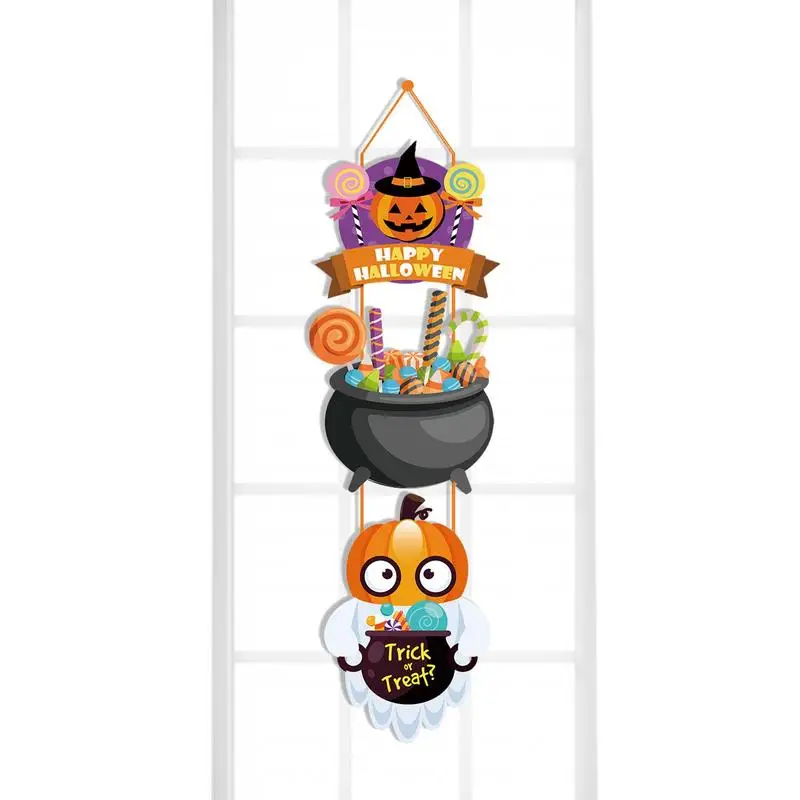 Pumpkin Door Hanger Halloween Pumpkin Signs For Door Riutilizzabile Halloween Wall Sign Placche Da Parete Di Halloween Per Bar Centri Commerciali