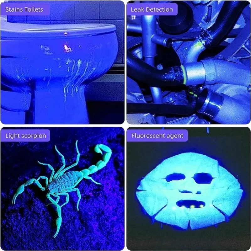 2026 신형 80W 블랙 미러 퍼플 라이트 감지 토치 강력한 365NM UV 손전등 타입-C USB 충전식 LED 자외선 램프