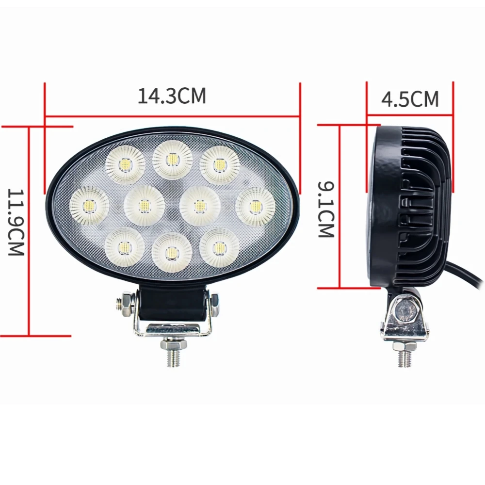 2Pcs LED 지게차 전면 조명 12V - 60V 40W 로더 헤드 라이트 굴삭기 작업 조명 홍수 조명 액세서리 부품 알루미늄 합금
