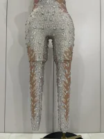 Sexy Sparkly Rhinestones Sleeveless Sheath Jumpsuit Women Celebrate Evening Birthday Party Nightclub Dance Luxury Stage Outfit - Image 6