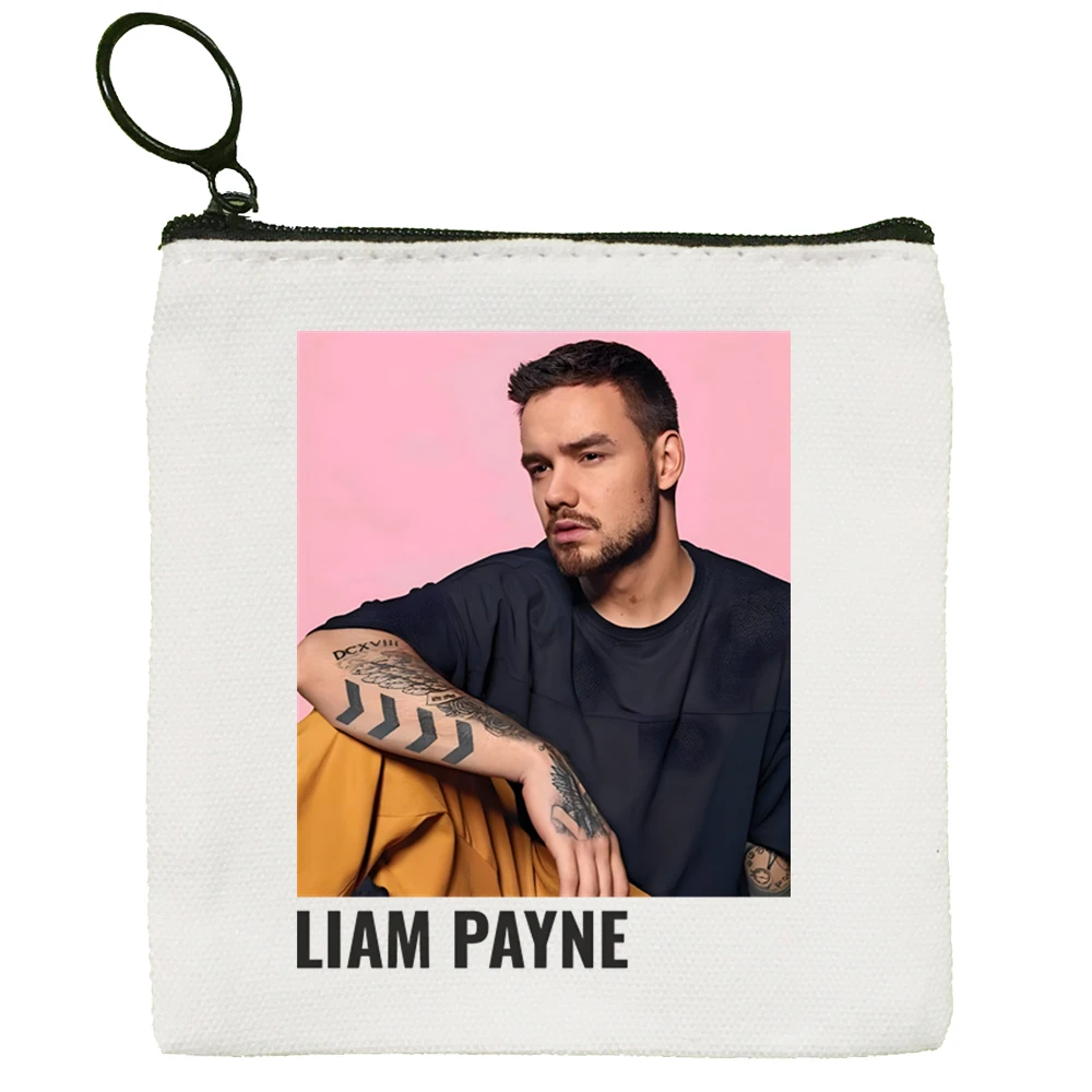 Liam Payne Canvas Coin Purse Canvas Bag Small Square Key Storage Card Cartoon Coin Bag