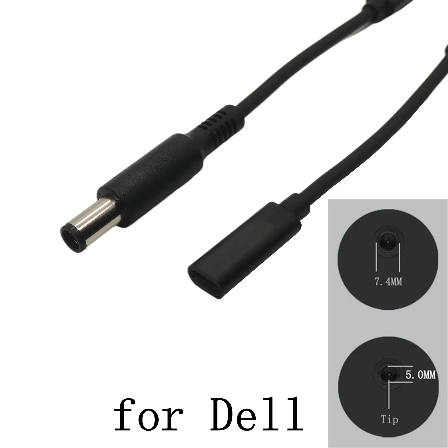 

USB 3.1 TYPE C to DC 7.4*5.0 / 7.4*0.6mm Female to Male For DELL Laptop Charger DC Jack Power Adapter Cable 0.15M PD Charging