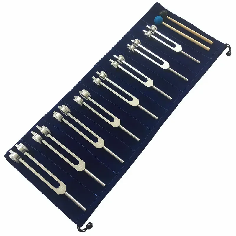 Aluminum Alloy Chakra Diapasons Silver Tuning Fork Set Professional Tuning Forks Sound Healing Medical Music Therapy Instruments