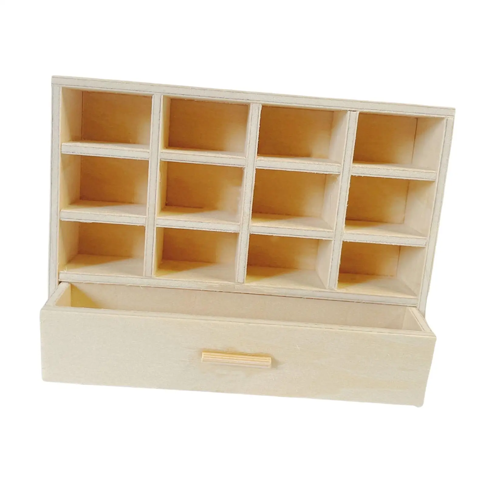 

Wooden 1:12 Dollhouse Miniature Model Bookshelf Home Accessories Toy Pretend Play Scenery Supplies Display Shelf Rack Decor