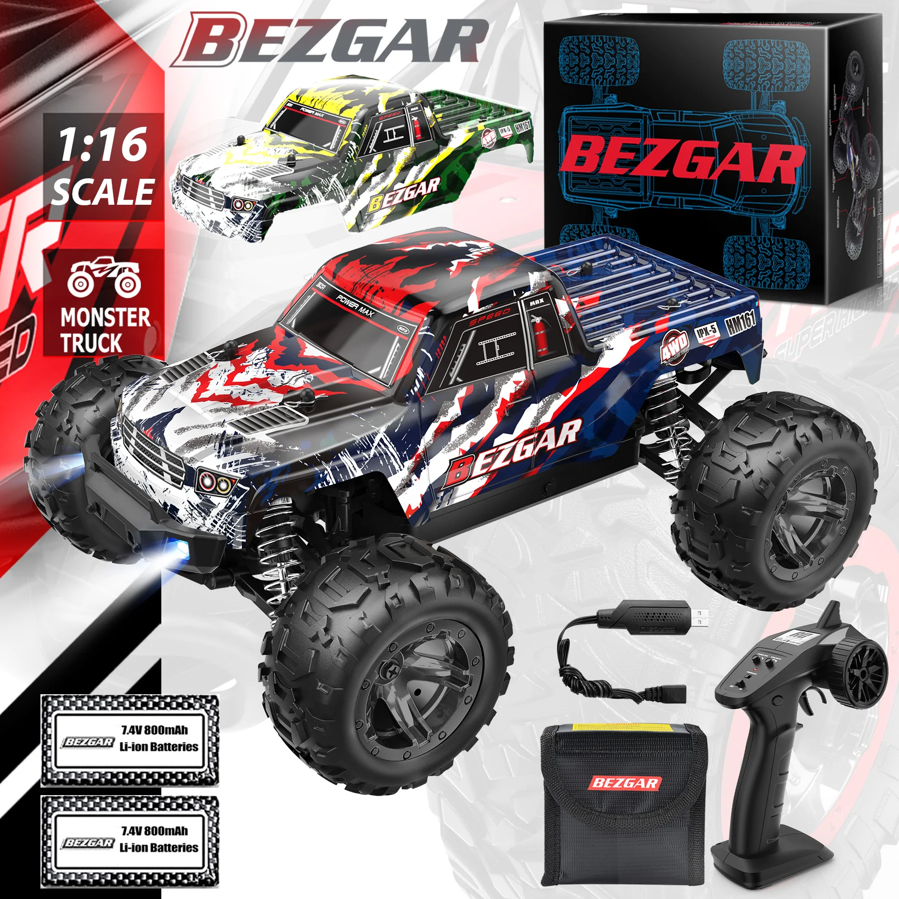 Bezgar Hm161 Hobby Rc Car 1:16 All 