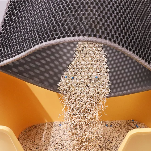 Cat Litter Mat Double Layer Waterproof Urine Proof Trapping Mat Easy to Clean Non-Slip Toilet Pad  Cat Scratch Pad Large Foot Pa 2