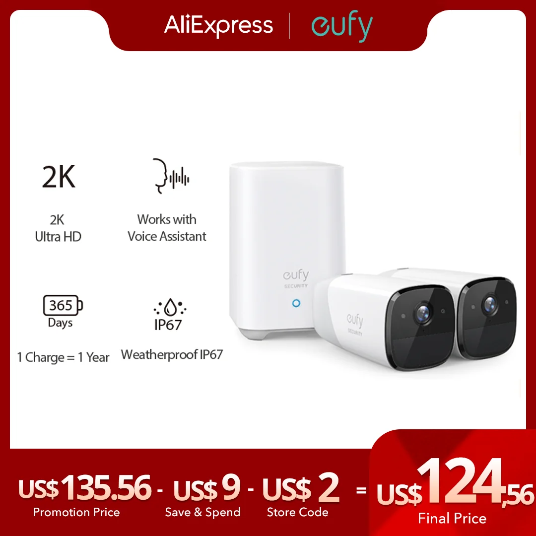 Eufy Security Eufycam 2 Pro Wireless Home Camera 2k Resolution 365day