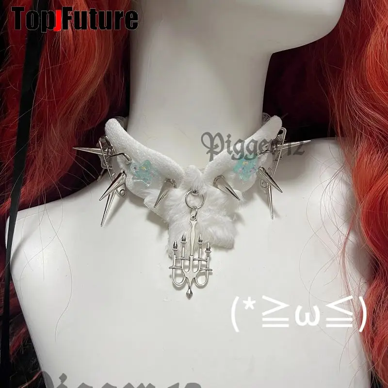 Y2K Accessories Girl Angel Wing Gothic Pink Bunny Lace Harajuku