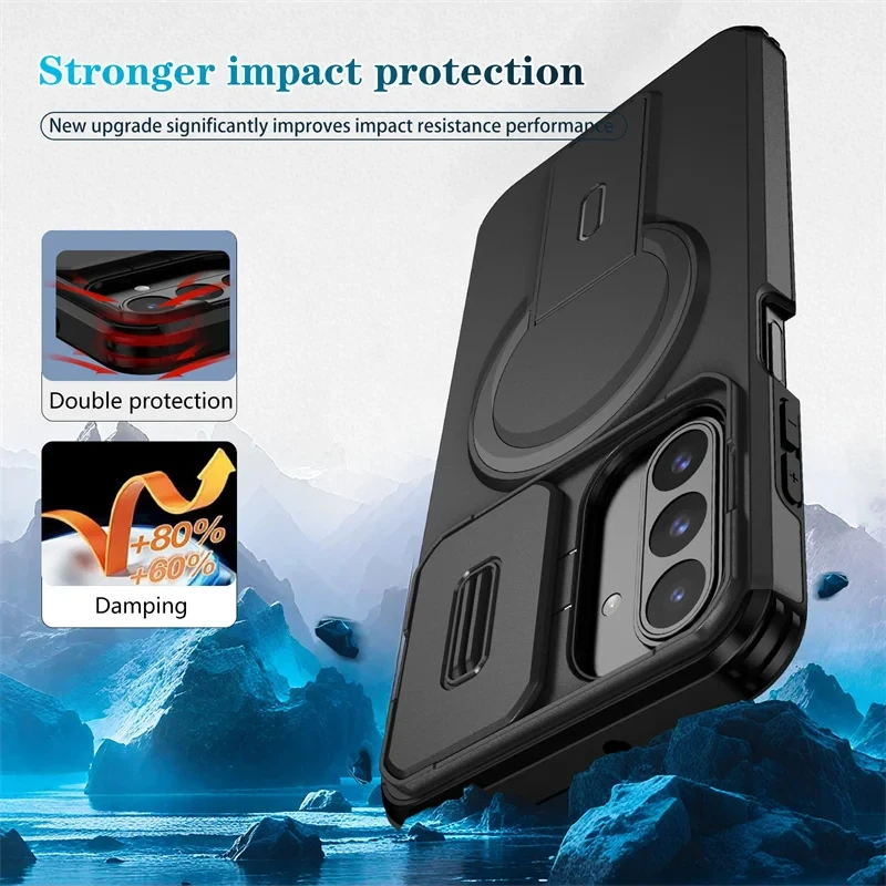 Enhanced Magnetic Wireless Charging Case with Armor Cover