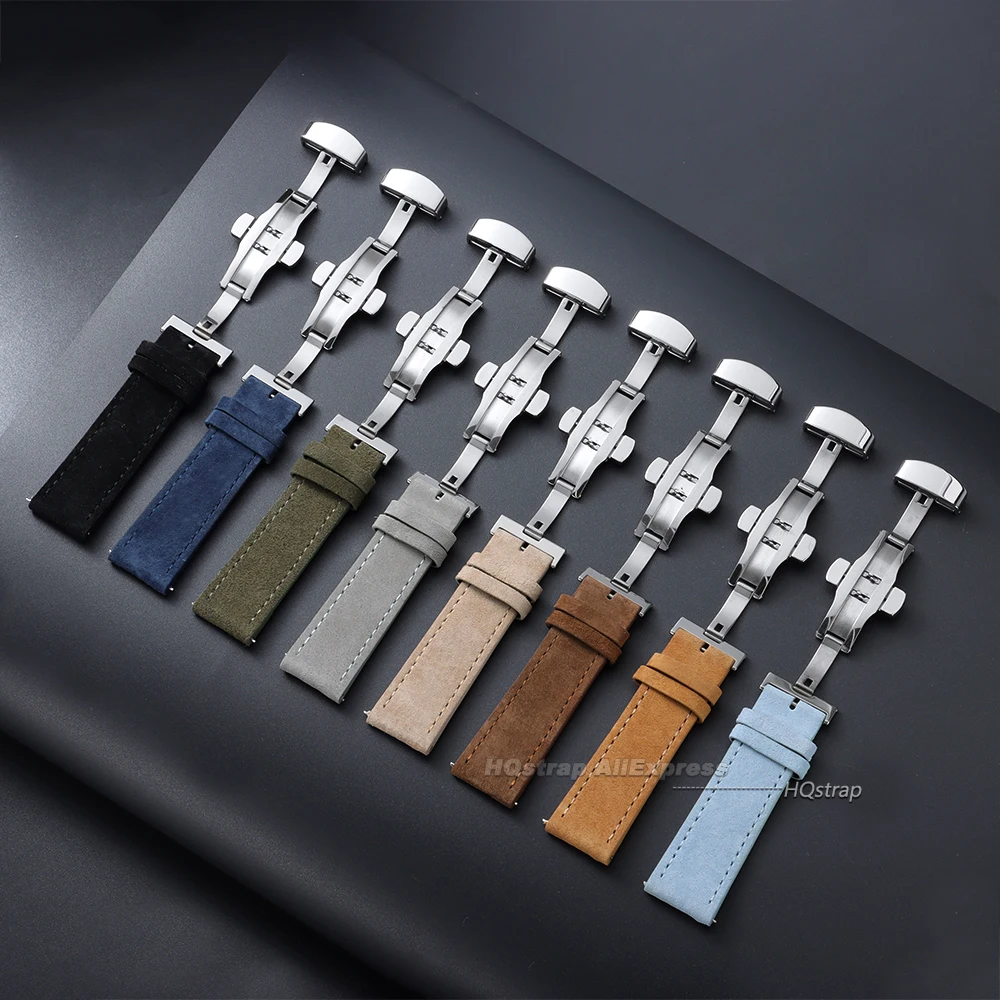 Luxurious Suede Cowhide Watch Strap with Quick Release