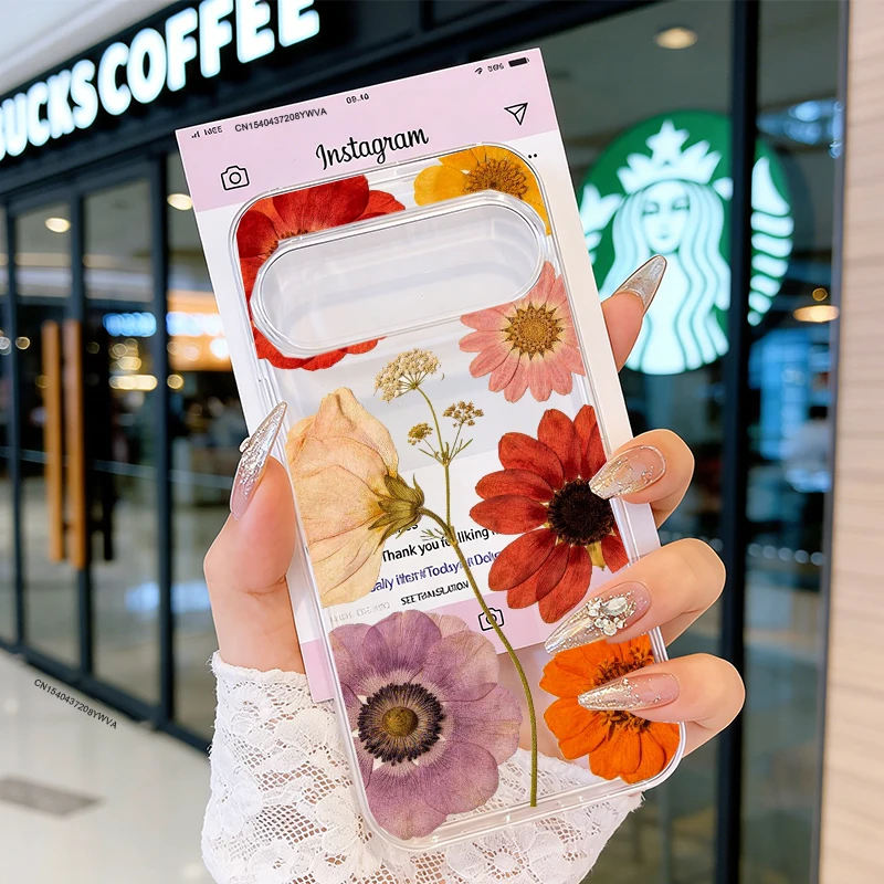 Colorful Daisy Flowers Pattern Clear Soft TPU Phone Case – Cute Floral Design Cover Shell