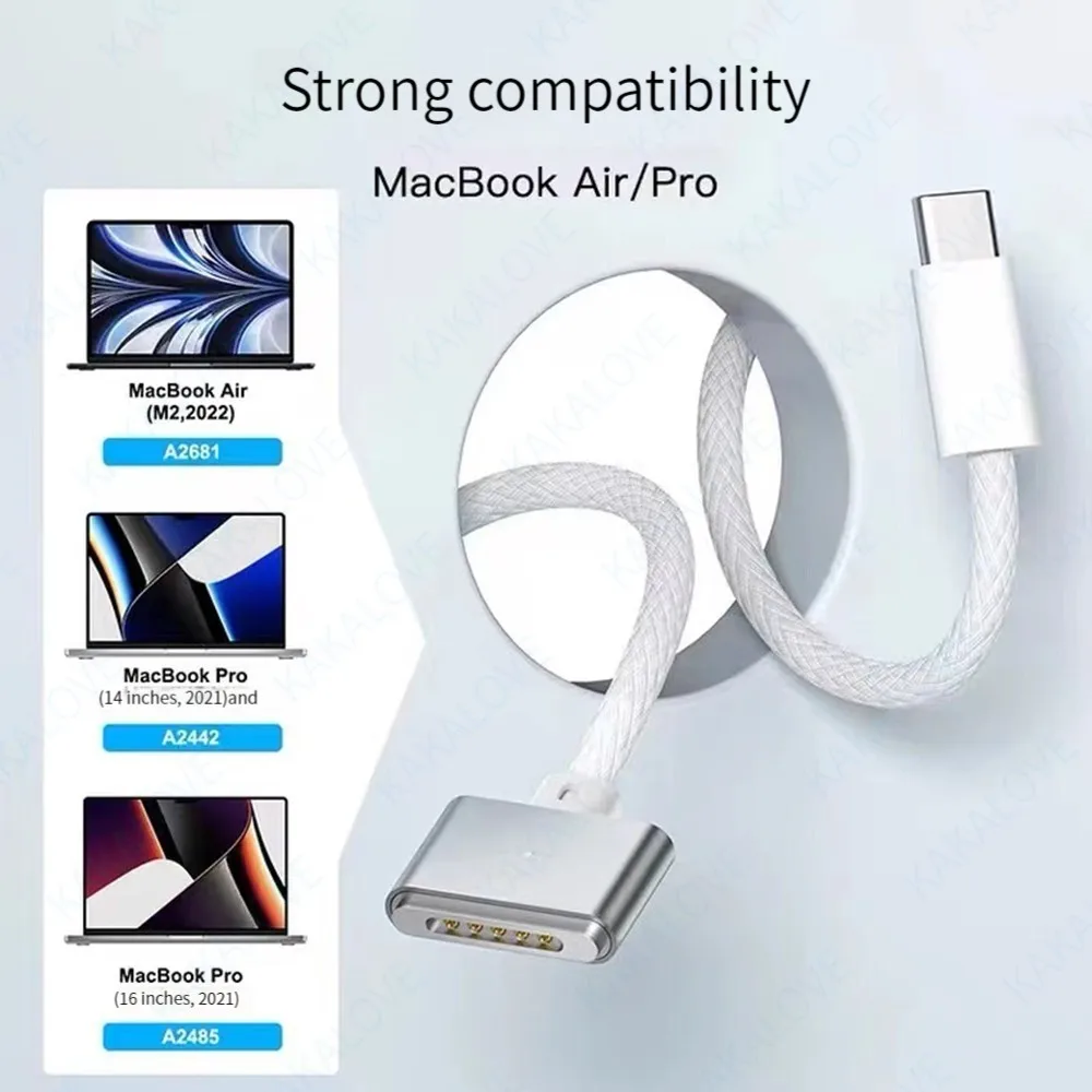 Cable adaptador magnético PD tipo C para Macbook Pro Air, USB-C a MagSafe 2 y 3, 11 