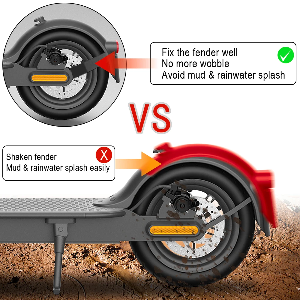 Description Picture 6 of itemRear Mudguard Brake Taillight Fender for Iconic Brand M365 Electric Scooter Pro 2 Mi3 With Gap Cover Pad Parts Set Reinforced Holder