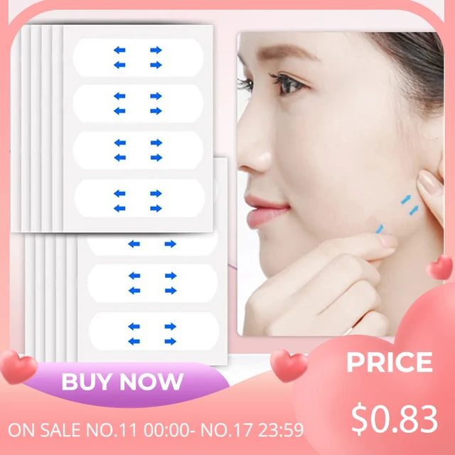 Yoxier 40Pcs/10Sheets/Pack Waterproof V Face Makeup Adhesive Tape: Invisible Breathable Lift Face Sticker Lifting Tighten Chin