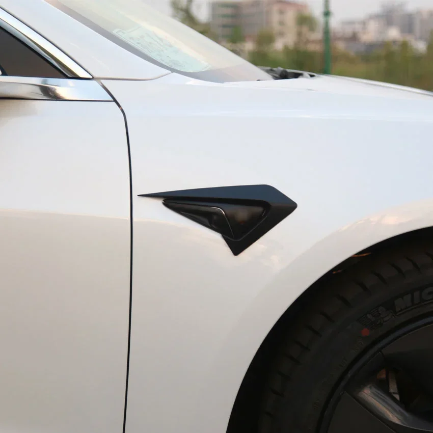 테슬라 모델 3 모델 Y 2017 2018 2019 2020 2021 2022 2023, 카본 룩 블랙 플랭크 사이드 카메라 장식 보호 커버, 2 개