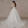 BEPEITHY Customized Luxury Strapless A Line Glitter Wedding Dresses Off The Shoulder Women Ivory Bling-Bling Bride Bridal Gown 2
