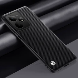Silicone Shockproof Phone Case Back Cover Bumper for Realme Neo7x (Carbon Grain)