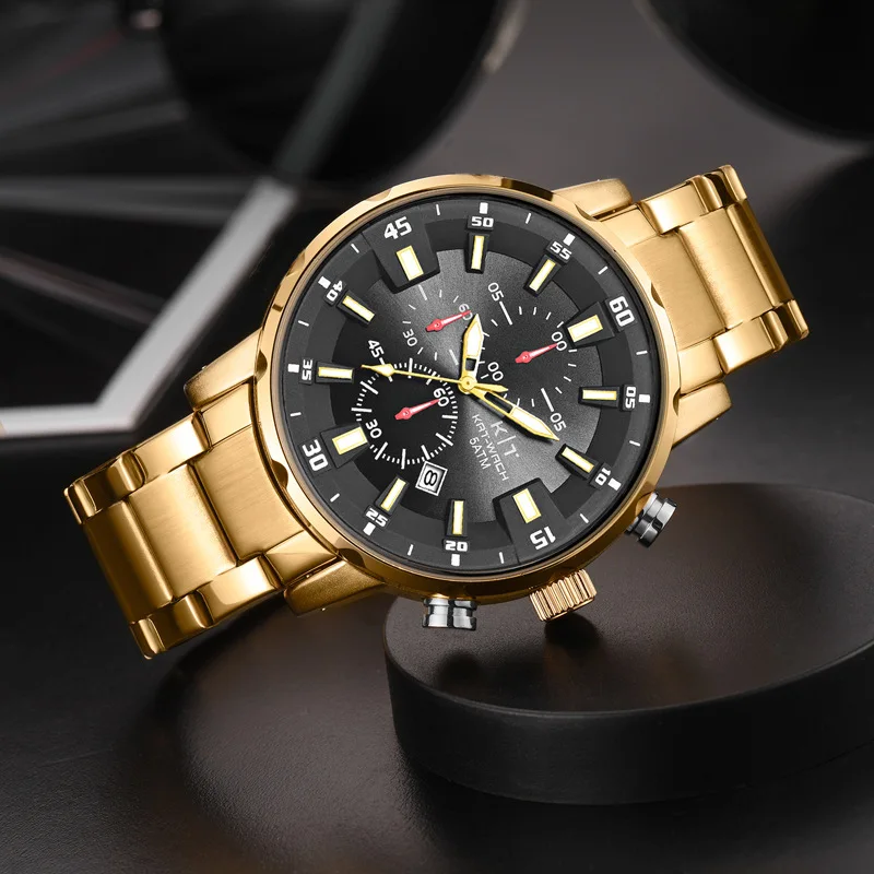 Мужские многофункциональные спортивные часы KAT-WATCH, мужские часы с будильником, светящиеся часы Chrono 5Bar, водонепроницаемые цифровые часы