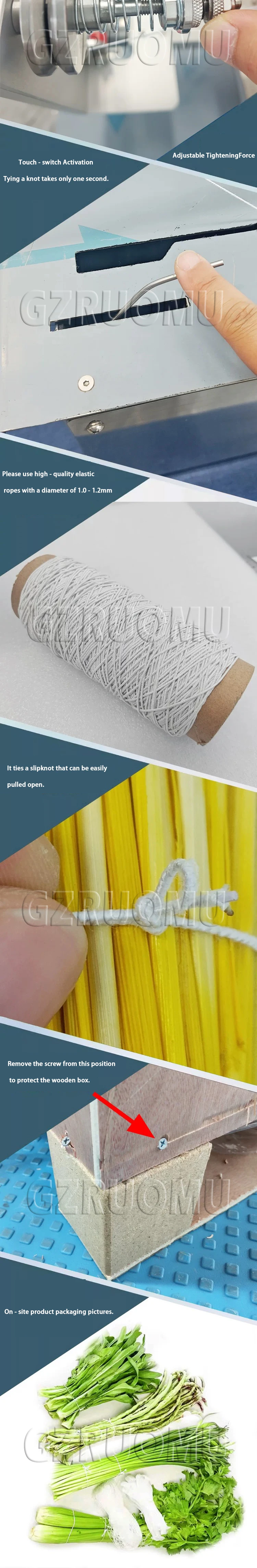 Small Automatic Glueless Rope Tape Bundling Machine Supermarket Vegetable Hardwa