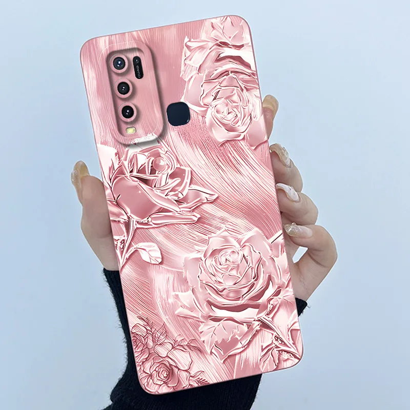 Fashion Simplicity Flower Soft Liquid Silicone Phone Case Cover