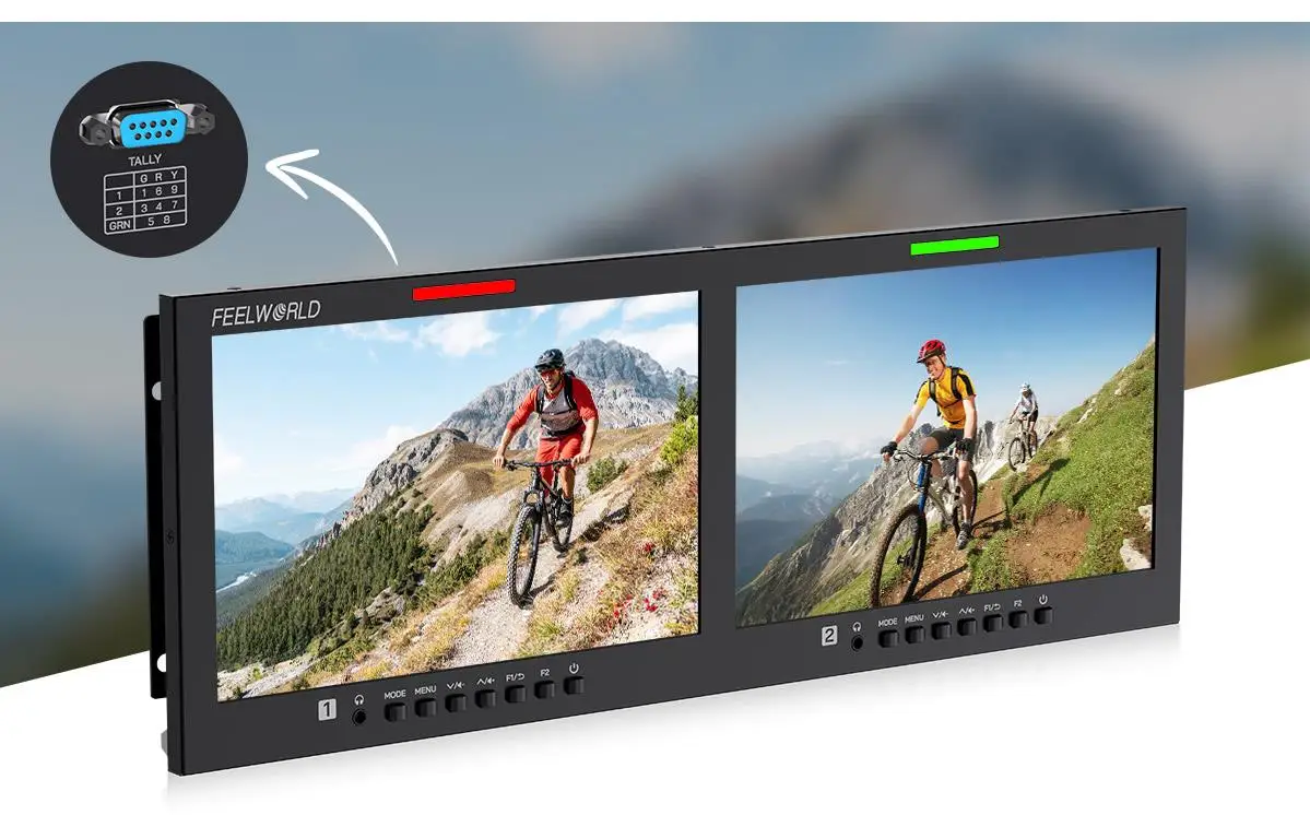 D101 PLUS Dual Screen 10.1"4RU Rackmount Monitor 4K HDMI-Compatible SDI 1920x120