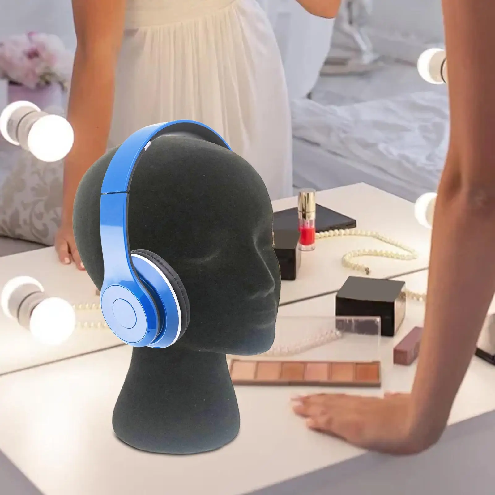 NEW 1pcs Mannequin Head Foam Black Velvet Mannequin Manikin Head Wig Display Beauty Display Model For Jewelry Hair