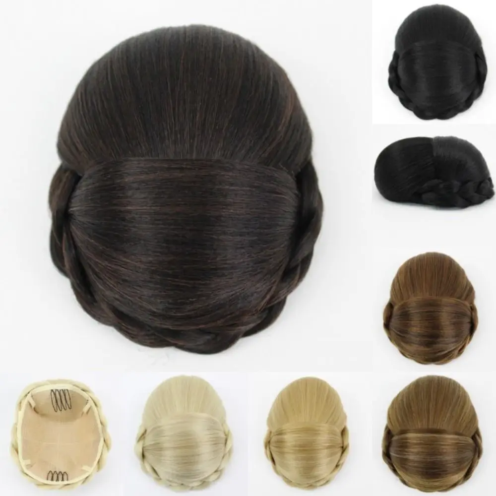 Natural Girls Hair Accessories Straight Heat Resistant Fiber Bride Hairpiece Hanfu Hair Chignon Braided Chignon Fake Hair Bun