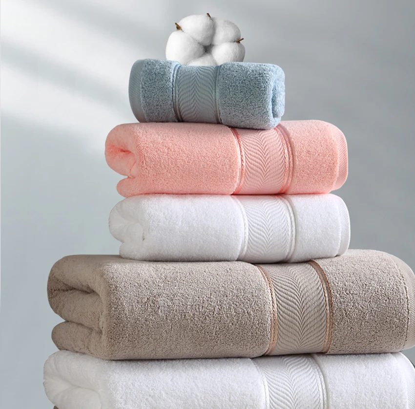 Large Thick Towel Set Solid Color 100% Cotton Bath Towel Bathroom Hand Face  Shower Towels For Adults Home Hotel toalla de ducha