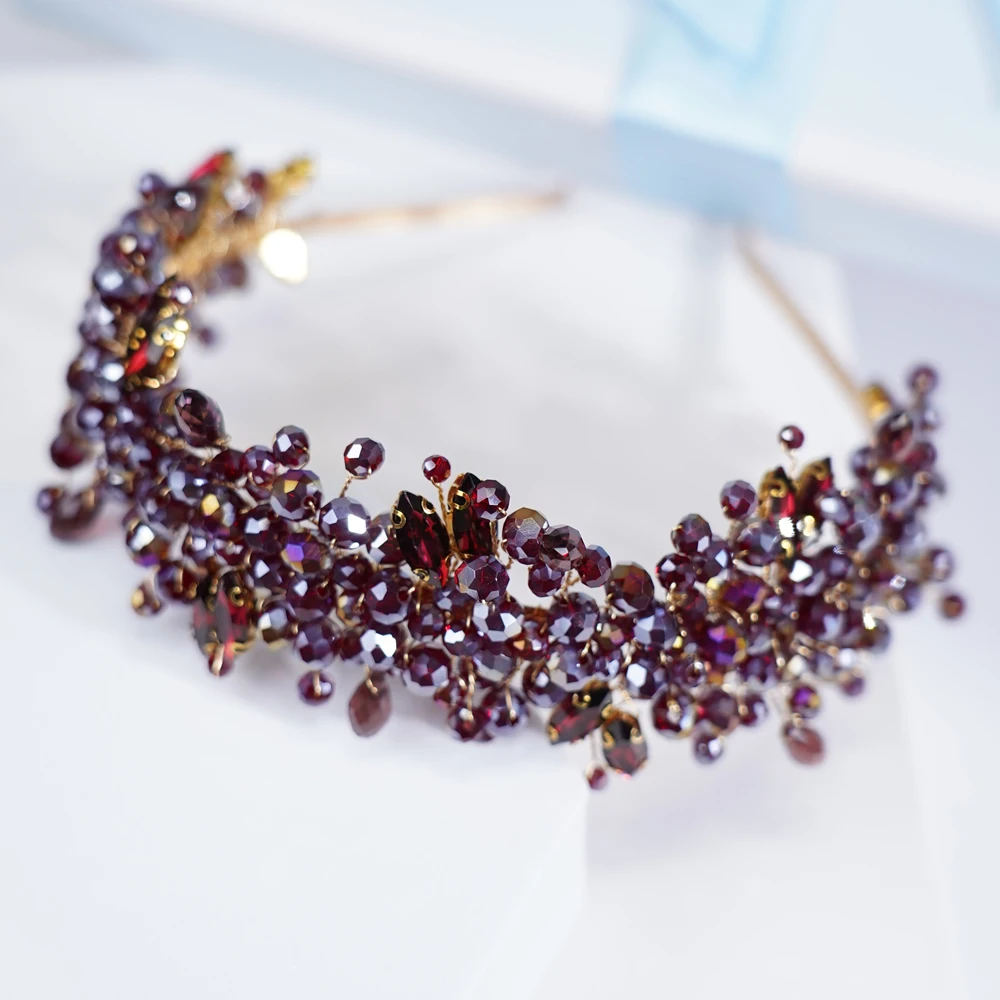 Handmade Wedding Bride Rhinestones Tiaras Crowns Bridal Headband Costume Hair Accessories For Women bridal hair accessories hair accessories