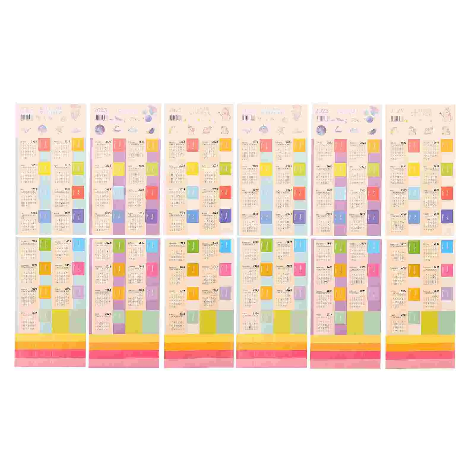 12 Sets Calendar Index Sticker Schedule Stickers Planner Labels Colored Binder Clips Notebook Monthly Tabs Paper Dating