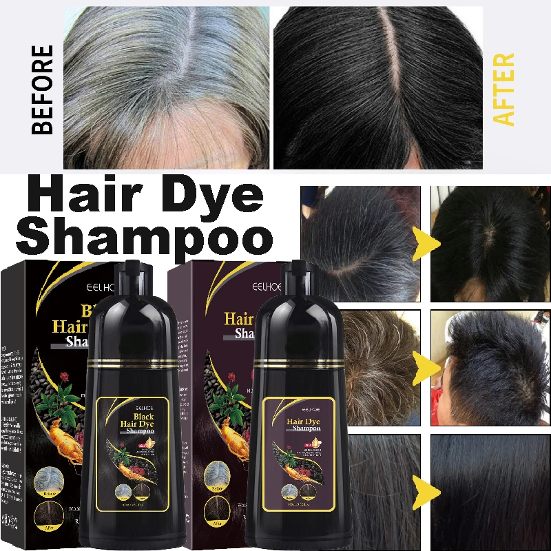100ml 3in1 Hair Dye Shampoo for Gray Hair Polygonum Multiflorum Herbal Ingredients Natural Ginger Darkening Coloring Cover 3