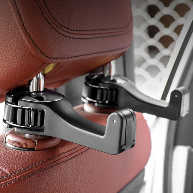 2 in 1 Car Headrest Hidden Hook with Phone Holder Storage Hooks Seat Back  Hanger Fit for Bag Foldble Clips Backseat Organiser - AliExpress