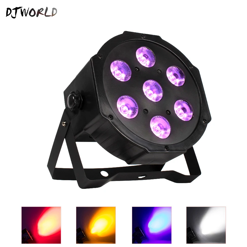 DJWORLD LED 7x18W RGBWA+UV Par Light with DMX512 6in1 Stage Lighting Wash Effect DJ Disco LED Lights Moving Head 7x12W RGBW