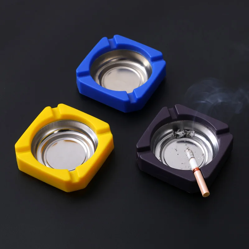 Stainless Steel Ashtray Sealed Windproof Rotary Thickened Living Room Household stainless steel ashtray