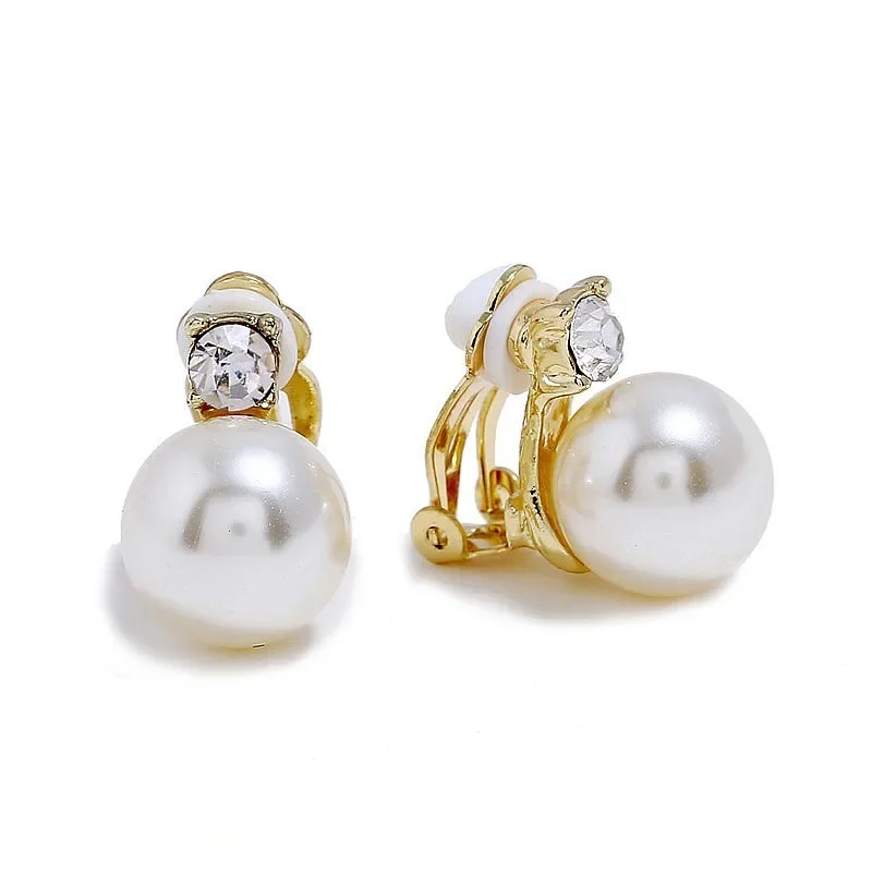 Korean Imitation Pearls Fake Piecring Ear Ring For Women Girl Trendy Clip Earrings Non Pierced Wedding Body Jewelry ear clip earrings clip earrings ear clip ear accessories
