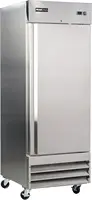 Single Door Commercial Reach in Stainless Steel Freezer White Interior 23 Cubic Ft 29 Wide Inch Heavy-duty Casters Included 1